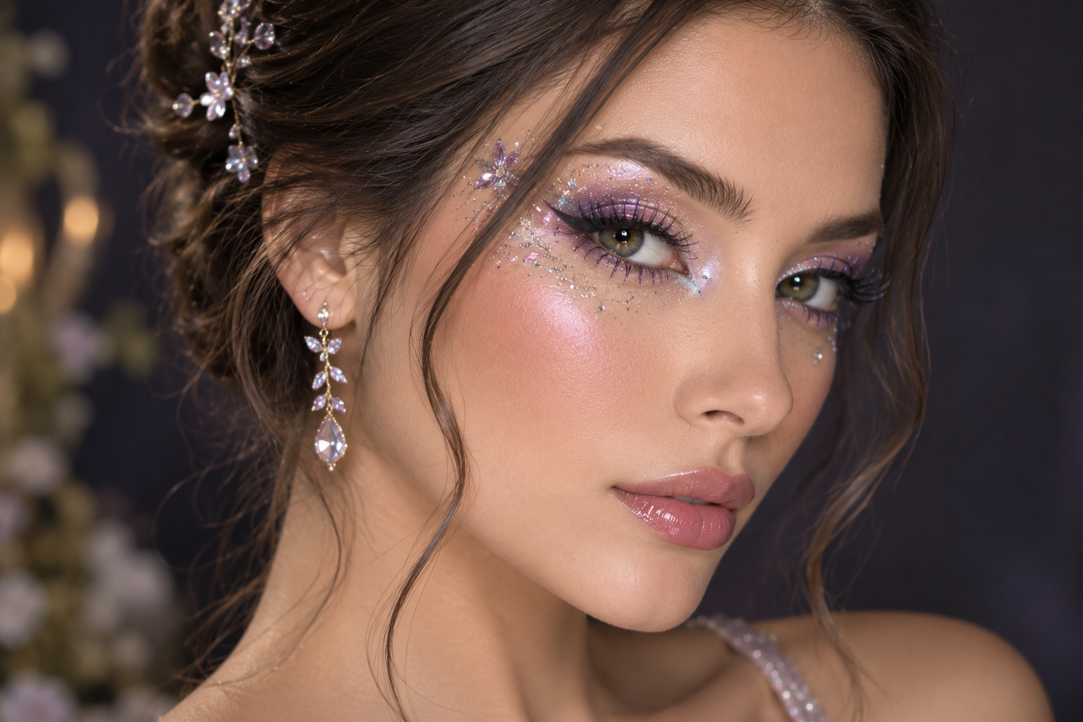 Mujer maquillada con maquillaje de fantasía